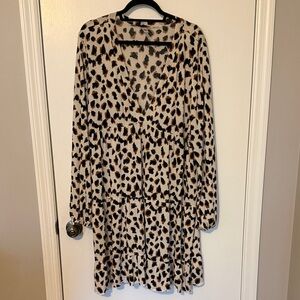 Leopard Print Long Sleeve Dress